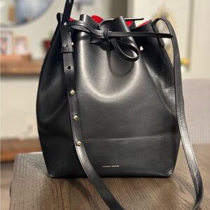 Mansur Gavriel Black and Red Leather Shoulder Bag